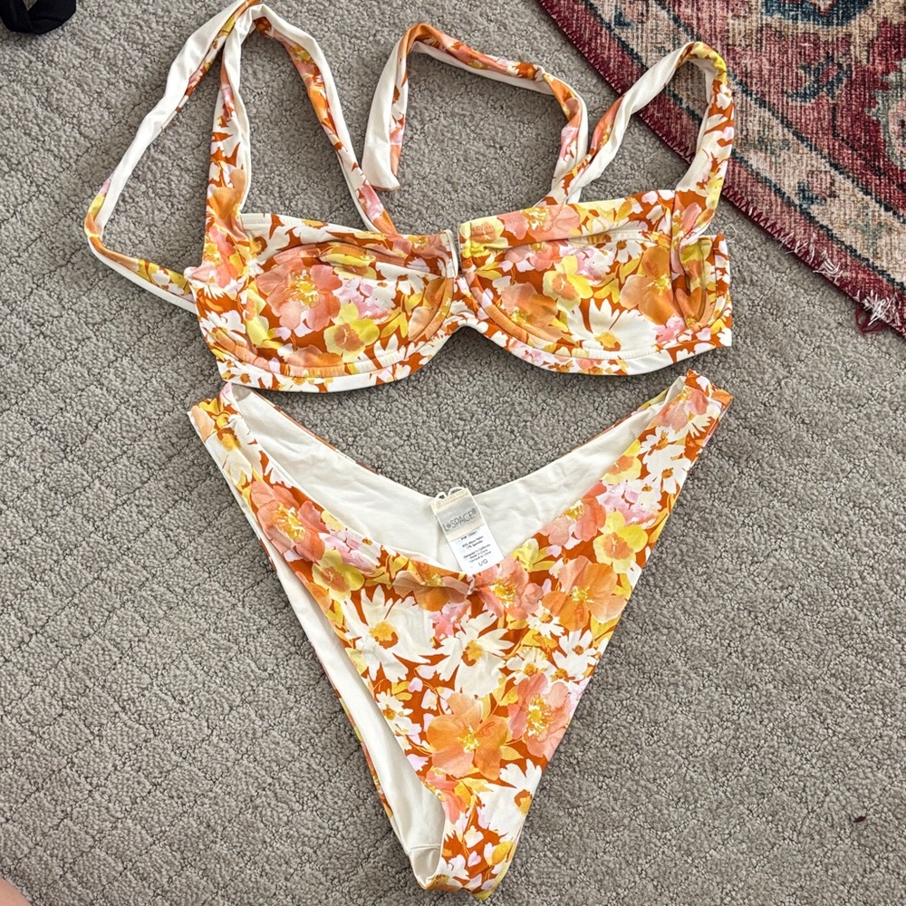 L*Space Floral Bikini in Orange and White